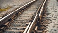 railroad rails on concrete sleepers. updated railway high-speed, express train railway, close-up, Estonia