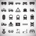 Railroad related icons set on white background for graphic and web design. Simple vector sign. Internet concept symbol Royalty Free Stock Photo