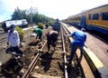 Railroad repairs Royalty Free Stock Photo