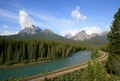 Railroad Through the Rocky Mountains Royalty Free Stock Photo