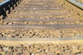 Railroad sleepers and stones Royalty Free Stock Photo