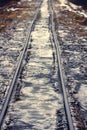 railroad in snow