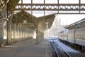 Railroad station platform Royalty Free Stock Photo