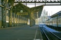 Railroad station platform Royalty Free Stock Photo