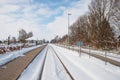 Train station in town of Soellested in Denmark Royalty Free Stock Photo