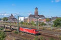Railroad station of the Westhafen harbor BEHALA, inland port and operator of the trimodal freight hub in Berlin, Germany Royalty Free Stock Photo