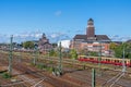 Railroad station of the Westhafen harbor BEHALA, inland port and operator of the trimodal freight hub in Berlin, Germany Royalty Free Stock Photo