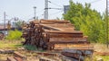Railroad Ties Yard Royalty Free Stock Photo