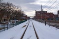 Railroad track through the city