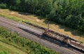 Railroad Track Construction. Train Track Repair and Maintenance. Build A Railway Track for train to run. Laying steel rail. Repair Royalty Free Stock Photo