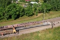 Railroad Track Construction. Train Track Repair and Maintenance. Build A Railway Track for train to run. Laying steel rail. Repair Royalty Free Stock Photo