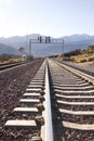 Railroad track in the Desert Royalty Free Stock Photo