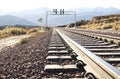 Railroad track in the Desert Royalty Free Stock Photo