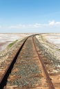 Railroad track and desert Royalty Free Stock Photo