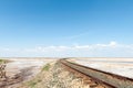 Railroad track in the desert Royalty Free Stock Photo