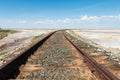 Railroad track in the desert Royalty Free Stock Photo