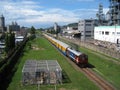 Train runs at the industrial area