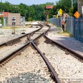 Railroad track junction and curves and switches