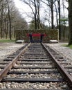 Railroad track memorial for holocaust victims Royalty Free Stock Photo