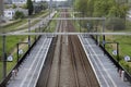 Railroad track and platforms of Lansingerland Zoetermeer Railway Station