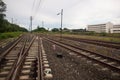 Railroad track and the trees in Thailand