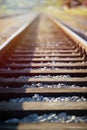 Railroad tracks against sun Royalty Free Stock Photo