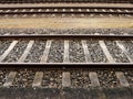 Railroad Tracks as an Abstract Background Royalty Free Stock Photo