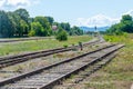 railroad tracks . background or texture Royalty Free Stock Photo