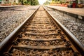 Railroad tracks Beautiful Royalty Free Stock Photo