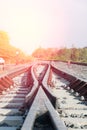 Railroad tracks detail close up. Royalty Free Stock Photo