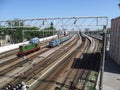 Trains stand on the platform of the Odessa railway station - Odessa Home Royalty Free Stock Photo