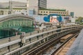 Railroad tracks of BTS Through Bangkok Mass Transit System Royalty Free Stock Photo