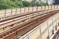 Railroad tracks of BTS Through Bangkok Mass Transit Royalty Free Stock Photo