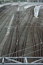 Railroad tracks and catenary Royalty Free Stock Photo