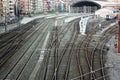 Railroad tracks and catenary Royalty Free Stock Photo