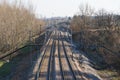 Railroad tracks and catenary Royalty Free Stock Photo