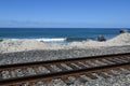 Railroad tracks at the coast
