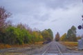 Railroad tracks in the colorful Fall in Georgia Royalty Free Stock Photo