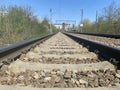 Railroad tracks in the countryside Royalty Free Stock Photo