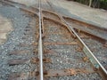 railroad tracks crossing Royalty Free Stock Photo