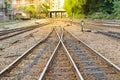 Railroad tracks crossing Royalty Free Stock Photo