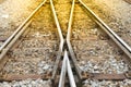 Railroad tracks crossing Royalty Free Stock Photo