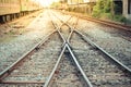 Railroad tracks crossing Royalty Free Stock Photo