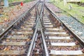 The railroad tracks curve along the way For train Royalty Free Stock Photo