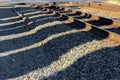 Railroad tracks in early morning light Royalty Free Stock Photo