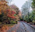 Railroad tracks on a Fall day Royalty Free Stock Photo