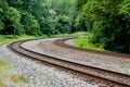 Railroad Tracks in the Forest Royalty Free Stock Photo