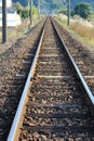 Railroad tracks in Japan Royalty Free Stock Photo