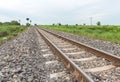 Railroad tracks leading from right to left