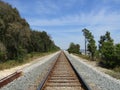 Railroad tracks near the water. Royalty Free Stock Photo
